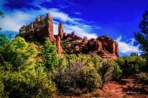 Free download Digital Oil Pastel Drawing of a Trail in Red Rock Country free photo or picture to be edited with GIMP online image editor