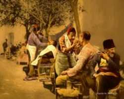 Free picture Digital Oil Sticks Painting of Barbers in Constantinople to be edited by GIMP online free image editor by OffiDocs