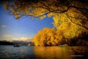 Free download Digital Oil Sticks Painting of Lake Tekapo free photo or picture to be edited with GIMP online image editor