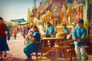 Free download Digital Pastel Drawing of a Street Food Stand in Peking free photo or picture to be edited with GIMP online image editor