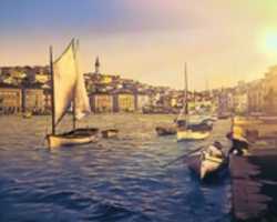Free download Digital Pastel Drawing of Boats at Mali Losinj free photo or picture to be edited with GIMP online image editor