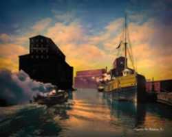 Free download Digital Pastel Drawing of Grain Elevators on the Chicago River free photo or picture to be edited with GIMP online image editor