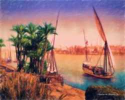 Free download Digital Pastel Drawing of Sailboats on the Nile free photo or picture to be edited with GIMP online image editor