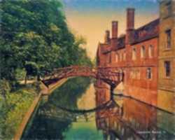 Free download Digital Pastel Drawing of the Mathematical Bridge, Queens College, University of Cambridge free photo or picture to be edited with GIMP online image editor