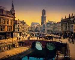 Free download Digital Pastel Drawing of the Oudegracht in Utrecht free photo or picture to be edited with GIMP online image editor