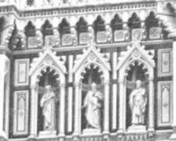 Free download Digital Pencil Drawing of Three Statues on the Basilica di Santa Maria del Fiore in Florence free photo or picture to be edited with GIMP online image editor