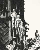 Free download Digital Pencil Drawing of Three Statues on the Cathedrale Notre-Dame de Paris free photo or picture to be edited with GIMP online image editor