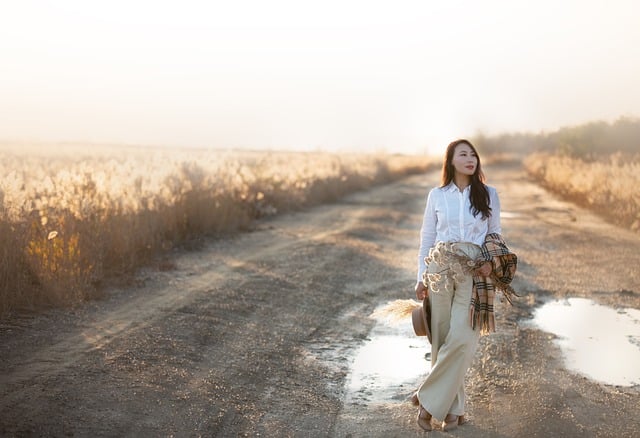 Free download dirt road to the distance woman free picture to be edited with GIMP free online image editor