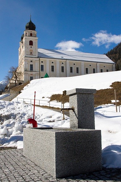 Free download Disentis Winter Church -  free photo or picture to be edited with GIMP online image editor