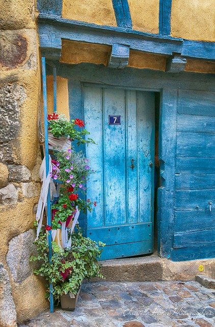Free download Door Blue House -  free photo template to be edited with GIMP online image editor