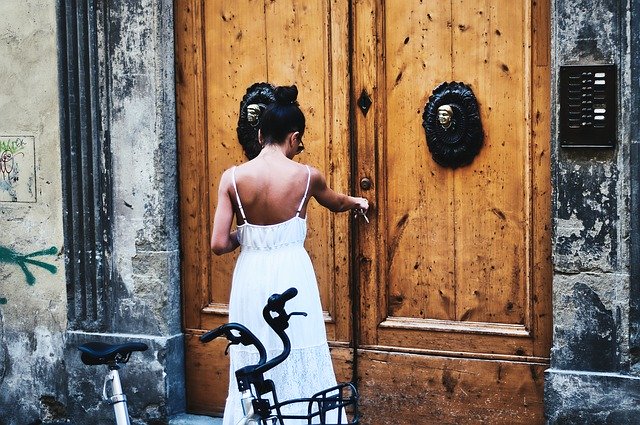 Free download Door Woman Architecture -  free photo or picture to be edited with GIMP online image editor