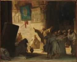 Free download Dramatic Scene with Monks in a Crypt free photo or picture to be edited with GIMP online image editor