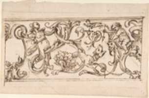 Free download Drawing for a Frieze with Rinceau and Grotteschi free photo or picture to be edited with GIMP online image editor