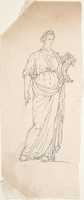 Free download Drawing of Female Statue with Cornucopia free photo or picture to be edited with GIMP online image editor
