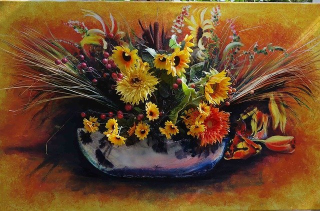 Free download Drawing Sunflowers Design -  free illustration to be edited with GIMP free online image editor