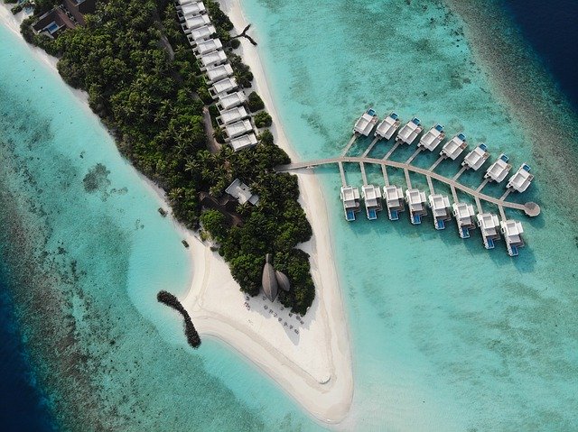 Free download Drone Maldives Resort -  free photo or picture to be edited with GIMP online image editor