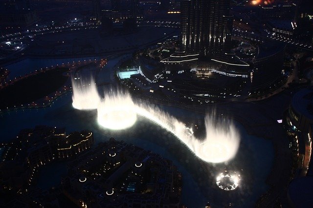 Free download dubai city fountain at night free picture to be edited with GIMP free online image editor