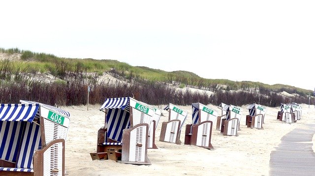 Free download Dunes Beach Chair Sea North -  free photo or picture to be edited with GIMP online image editor