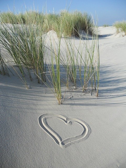 Free download Dunes Sand Heart -  free photo or picture to be edited with GIMP online image editor