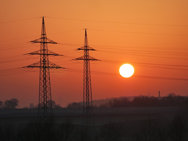 Free download dusk electricity pylons industry free picture to be edited with GIMP free online image editor