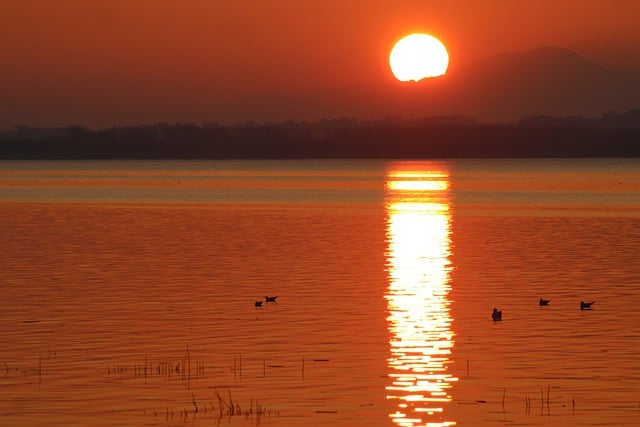 Free download dusk nature lake sunset view free picture to be edited with GIMP free online image editor