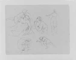 Free download Dying Figure in the Arms of a Woman; Praying Woman; Standing Woman; Architectual Detail; Sleeping Figure (from Sketchbook) free photo or picture to be edited with GIMP online image editor