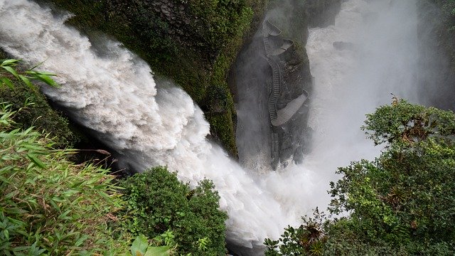 Free download Ecuador Banos Waterfall Force Of -  free photo or picture to be edited with GIMP online image editor