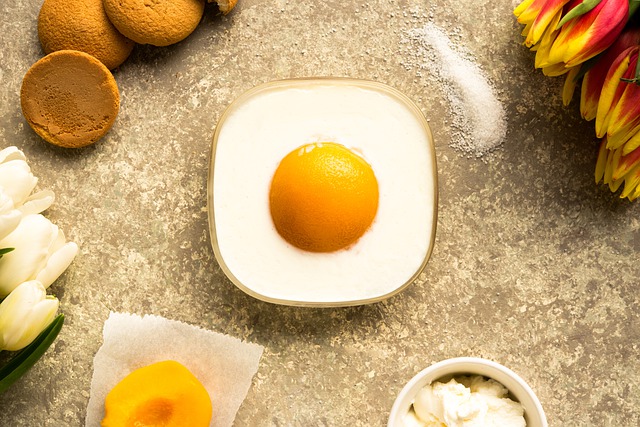 Free download egg cake dessert peach cheese cake free picture to be edited with GIMP free online image editor
