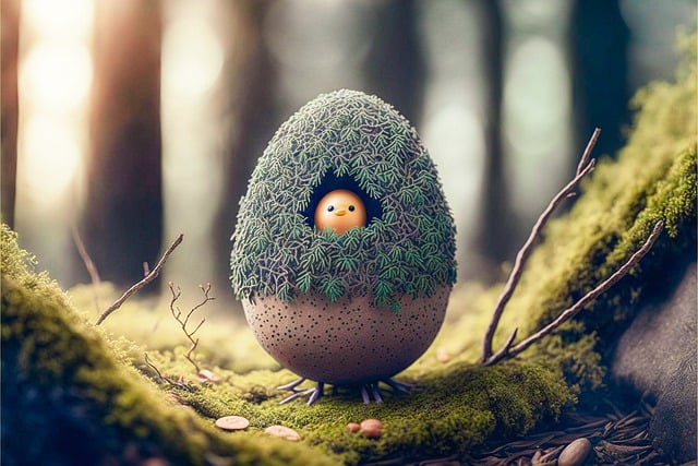 김프 무료 온라인 이미지 편집기로 편집할 수 있는 무료 그림을 그리는 계란 숲 동물 판타지 무료 다운로드