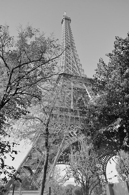 Download gratuito Torre Eiffel Photo Black White - foto o immagine gratuita da modificare con l'editor di immagini online GIMP