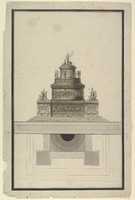 Free download Elevation and Plan for a Round Mausoleum free photo or picture to be edited with GIMP online image editor