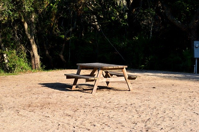 Free download Empty Picnic Table Nobody Camp -  free photo or picture to be edited with GIMP online image editor