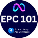 EPC 101 FB Library Ads Downloader  screen for extension Chrome web store in OffiDocs Chromium