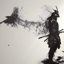 Epic samurai with crow  screen for extension Chrome web store in OffiDocs Chromium