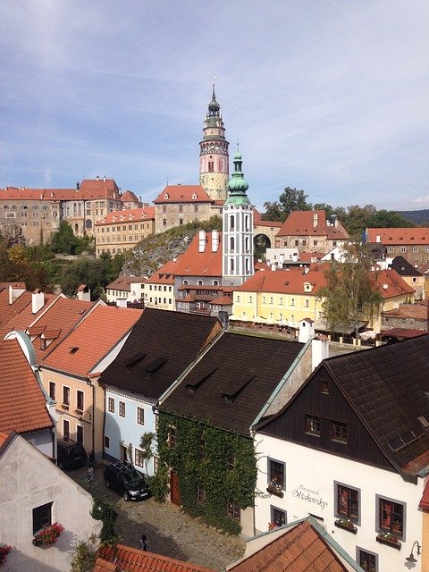 Unduh gratis eský Krumlov City Church - foto atau gambar gratis untuk diedit dengan editor gambar online GIMP