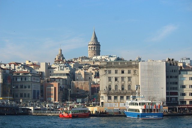Free download estuary galata galata tower sea free picture to be edited with GIMP free online image editor