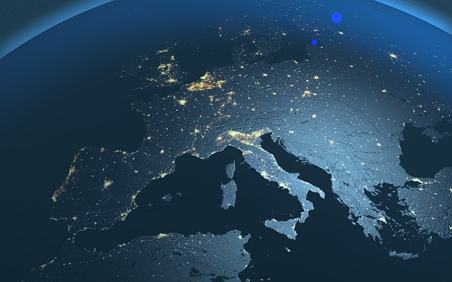 Free download Europe Night Map -  free illustration to be edited with GIMP free online image editor