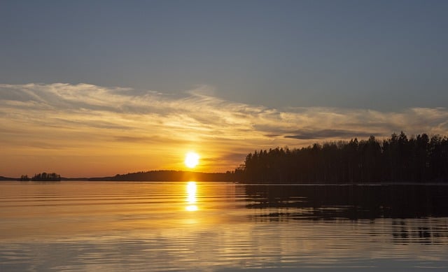 Free download evening sunset lake dusk outdoors free picture to be edited with GIMP free online image editor