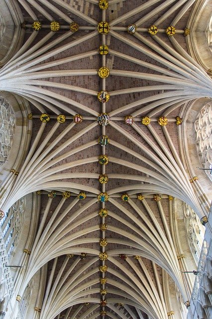 Descarga gratuita de techos abovedados de la catedral de Exeter: foto o imagen gratuita para editar con el editor de imágenes en línea GIMP