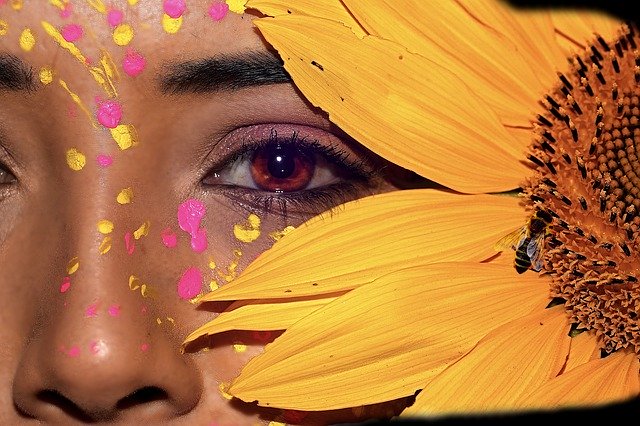 Libreng download Eye Sunflower Face - libreng larawan o larawan na ie-edit gamit ang GIMP online na editor ng imahe