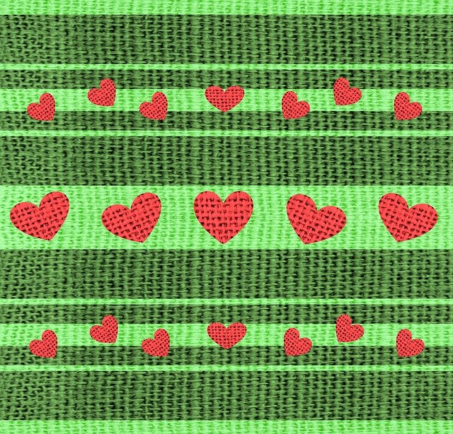 Free download Fabric Christmas Hearts -  free illustration to be edited with GIMP free online image editor