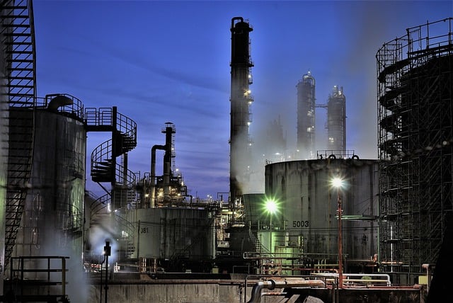 Free download factory night view chimney vapor free picture to be edited with GIMP free online image editor