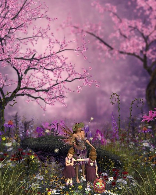 ดาวน์โหลดฟรี Fairy Tale Spring Purple Day - ภาพประกอบฟรีที่จะแก้ไขด้วย GIMP โปรแกรมแก้ไขรูปภาพออนไลน์ฟรี