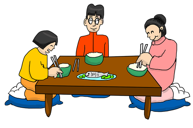 Free download Family Dinner Asian -  free illustration to be edited with GIMP free online image editor