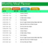 Free download Family Monthly Meal Planner Template DOC, XLS or PPT template free to be edited with LibreOffice online or OpenOffice Desktop online