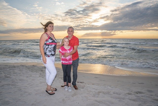 Free download family portrait sunset clouds free picture to be edited with GIMP free online image editor