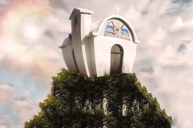 Free download Fantastic Church Hill -  free illustration to be edited with GIMP free online image editor