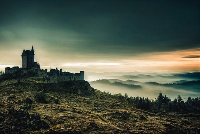 Free download fantasy castle mountain evening free picture to be edited with GIMP free online image editor