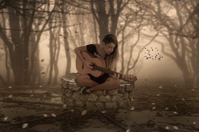 Free download Fantasy Music Guitar free photo template to be edited with GIMP online image editor