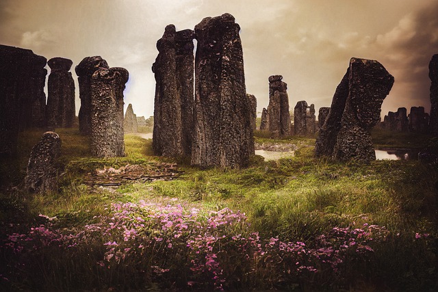 Free download fantasy pasture flowers ruins free picture to be edited with GIMP free online image editor